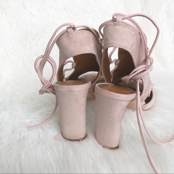 H Halston Womens Zoe Sandals Suede Ankle Wrap 8.5 - Picture 4 of 5